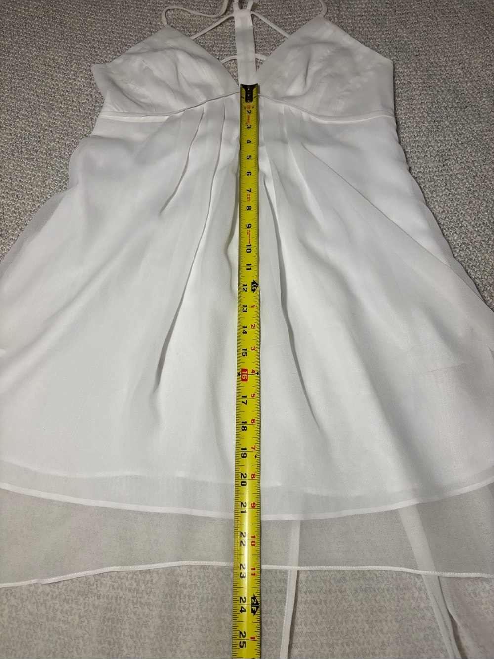BCBGeneration White Strappy Back Cutout Chiffon High-Low Dress WO06Q555/DC1110 - Picture 7 of 13